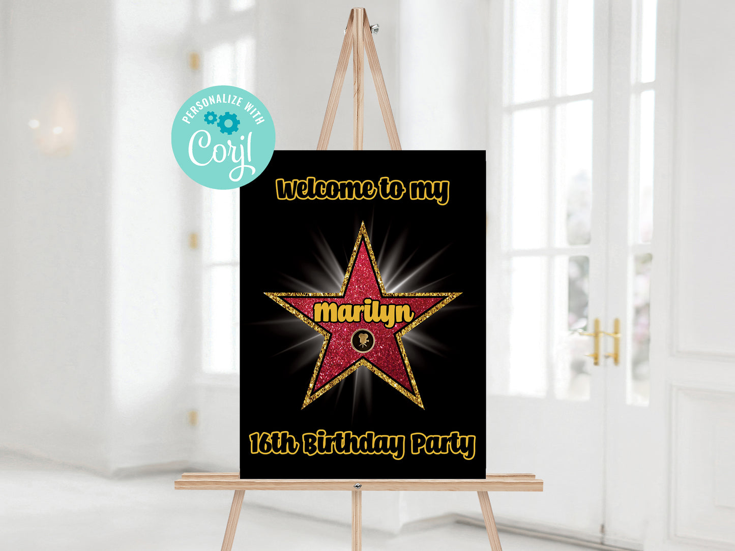Hollywood Star Movies Welcome Sign Poster 16x20 inches