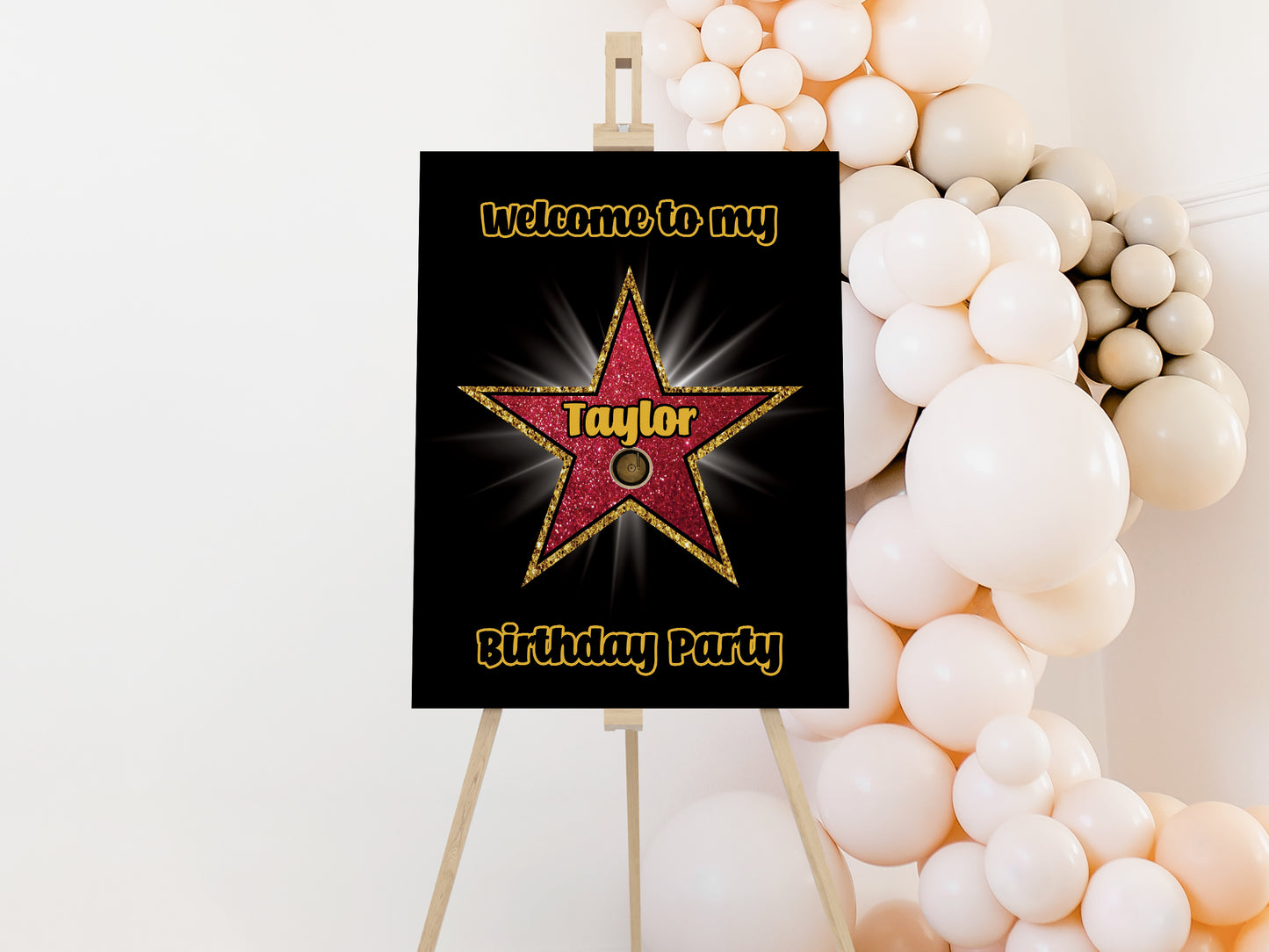 Hollywood  Music Star Welcome Sign Poster 16x20 inches
