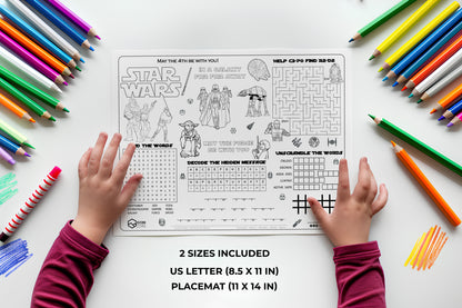 Star Wars Original Trilogy Activity Sheet Placemat.