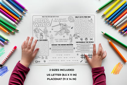 Star Wars The Force Awakens Activity Sheet Placemat.
