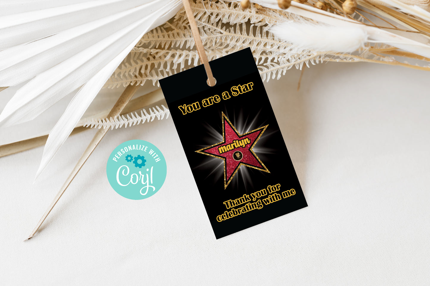 Hollywood Star Thank you Tags