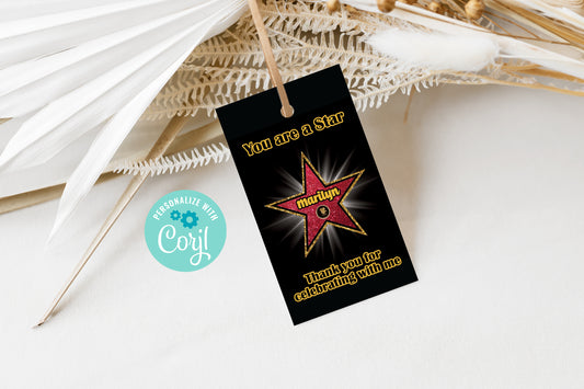 Hollywood Star Thank you Tags