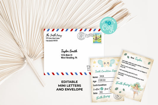Tooth Fairy Editable Mini Letters and Envelope V7