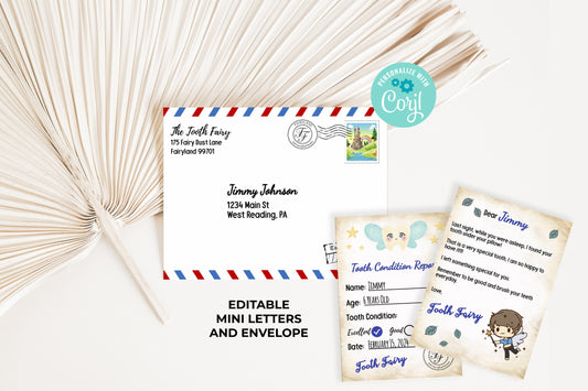 Tooth Fairy Editable Mini Letters and Envelope V3