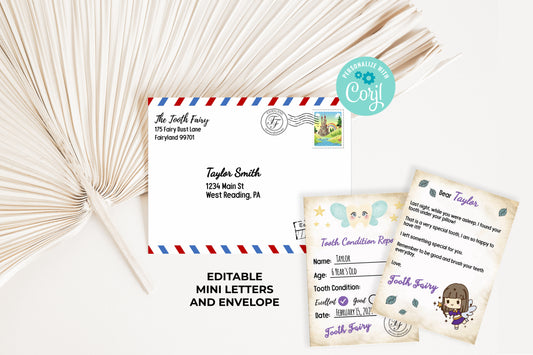 Tooth Fairy Editable Mini Letters and Envelope V4