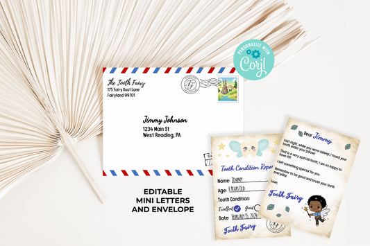 Tooth Fairy Editable Mini Letters and Envelope V5