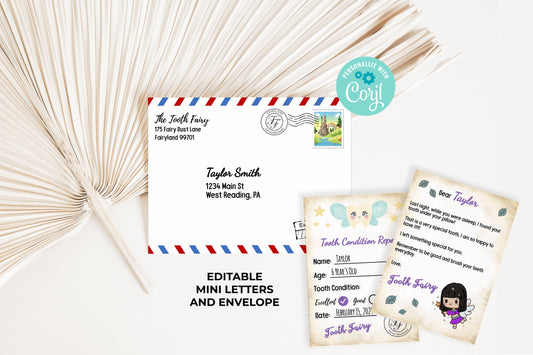 Tooth Fairy Editable Mini Letters and Envelope V10