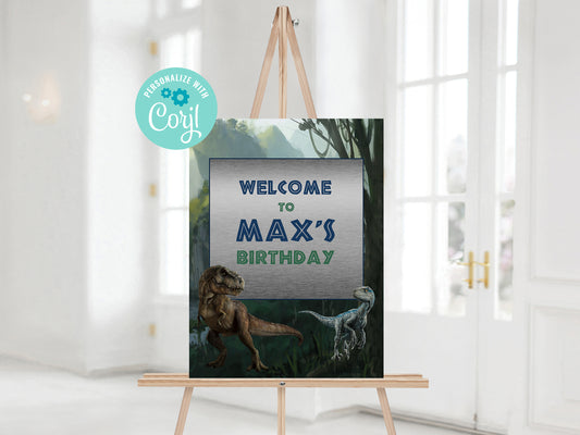 Jurassic Era Dinosaurs Welcome Sign 16x20
