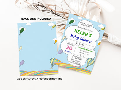 Hot Air Balloon Baby Shower Invitation