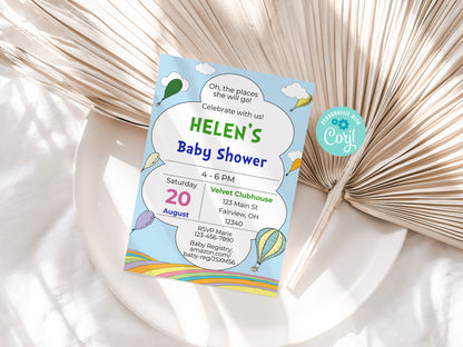 Hot Air Balloon Baby Shower Invitation